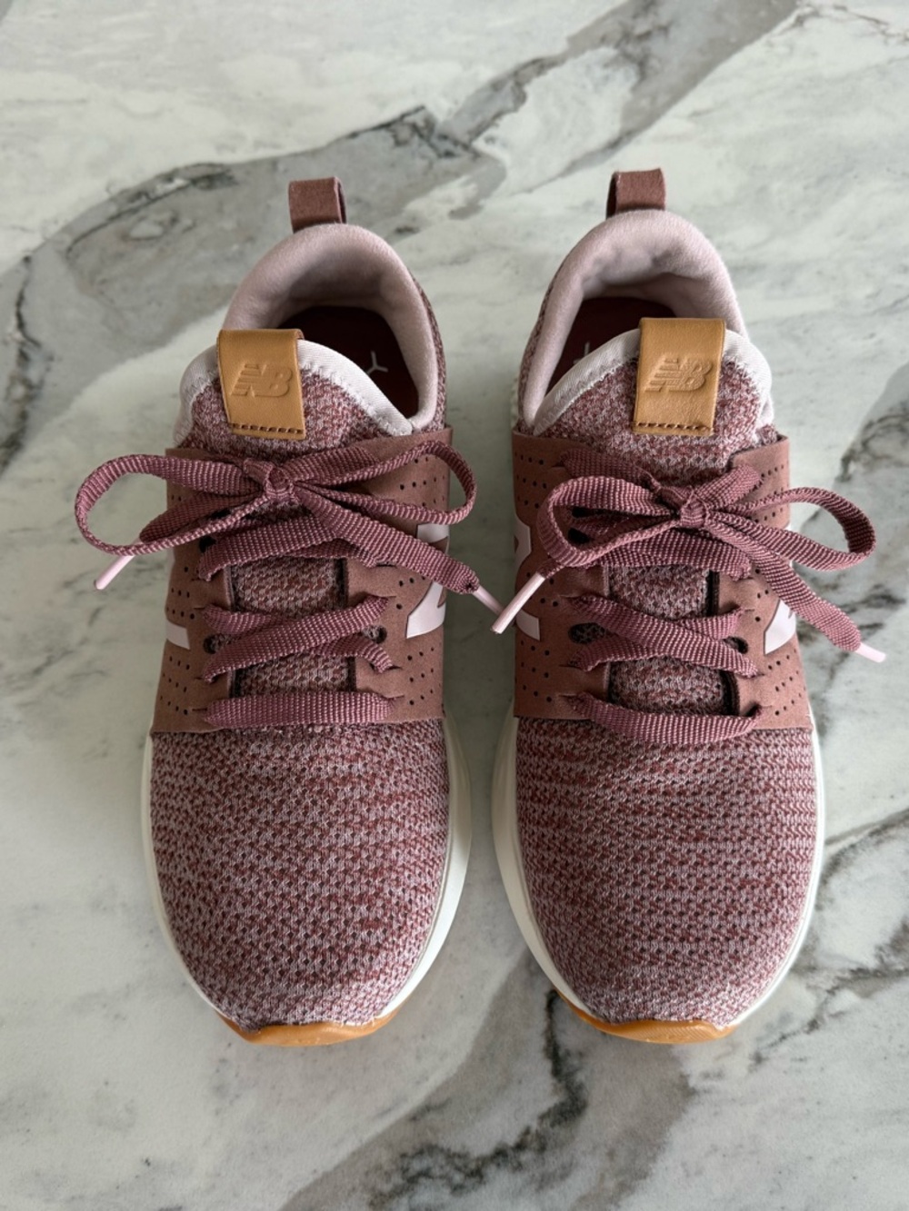 New Balance Dusty Rose Knit Low-Top Sneaker - Picture 3 of 5